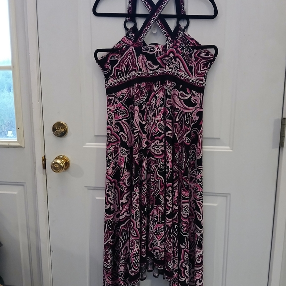 INC International Concepts Pink and Black Maxi Dress - Picture 3 of 4